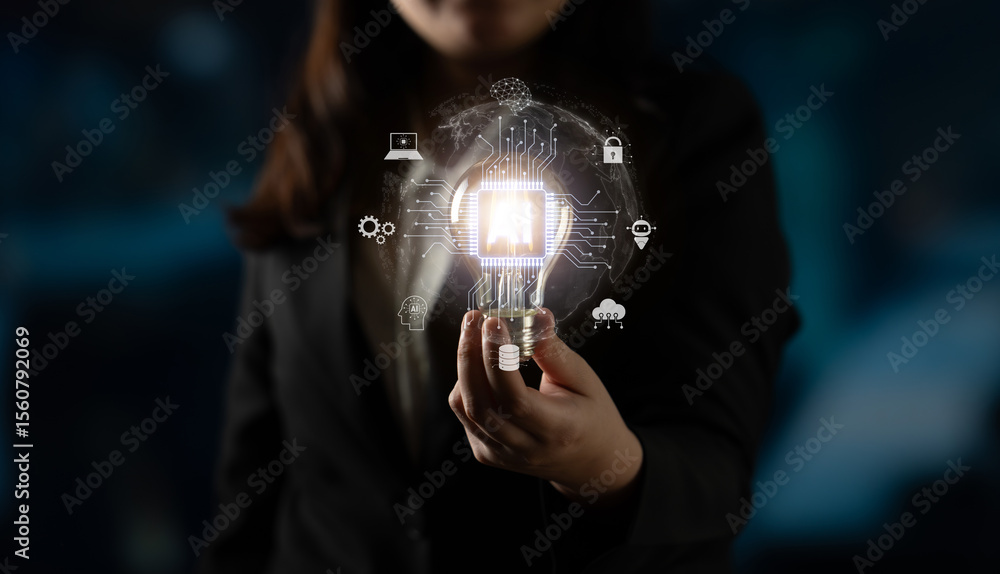 Poster global ai artificial intelligence transforms ai technology worldwide. global artificial intelligence