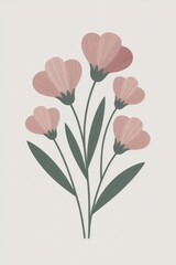 Simple Geometric Floral Design

