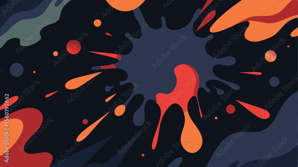 Poster abstract fluid vector artwork with dynamic shapes and modern color palette