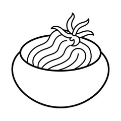tomato sauce pasta line art vector