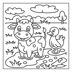 Cute Farm Animal Coloring Pages for Kids – Bold and Easy Line Art Printables