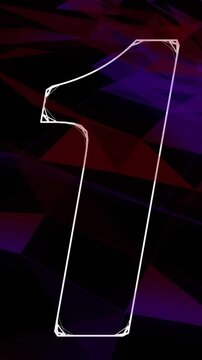 Animation of numbers changing from zero to four in white outline over purple networks