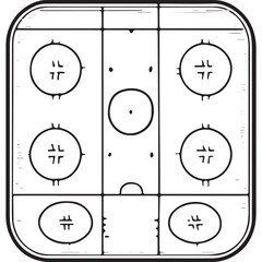 Vintage hockey rink diagram illustration, perfect for coaching guides and sports strategy designs