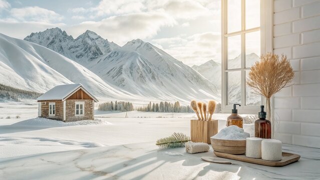 Sunlit Zero Waste Facial Care Products in Minimal Bathroom

