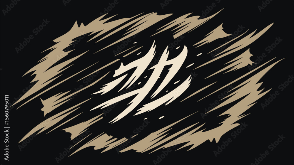 Poster abstract graphic design with stylish brush strokes suitable for various projects