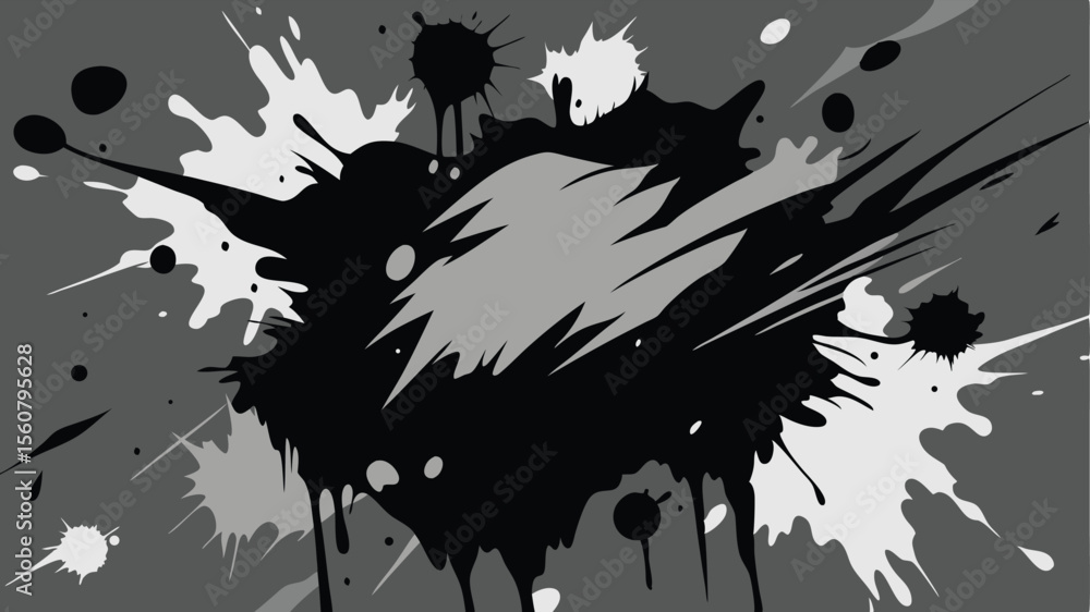 Poster abstract grayscale splatter graphic design suitable for various creative projects