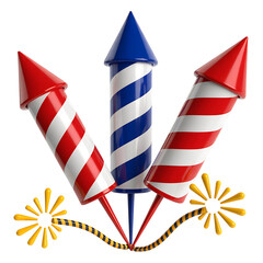 Celebrate with this patriotic rocket design, great for event flyers, banners, and festive promotional materials for Independence Day.