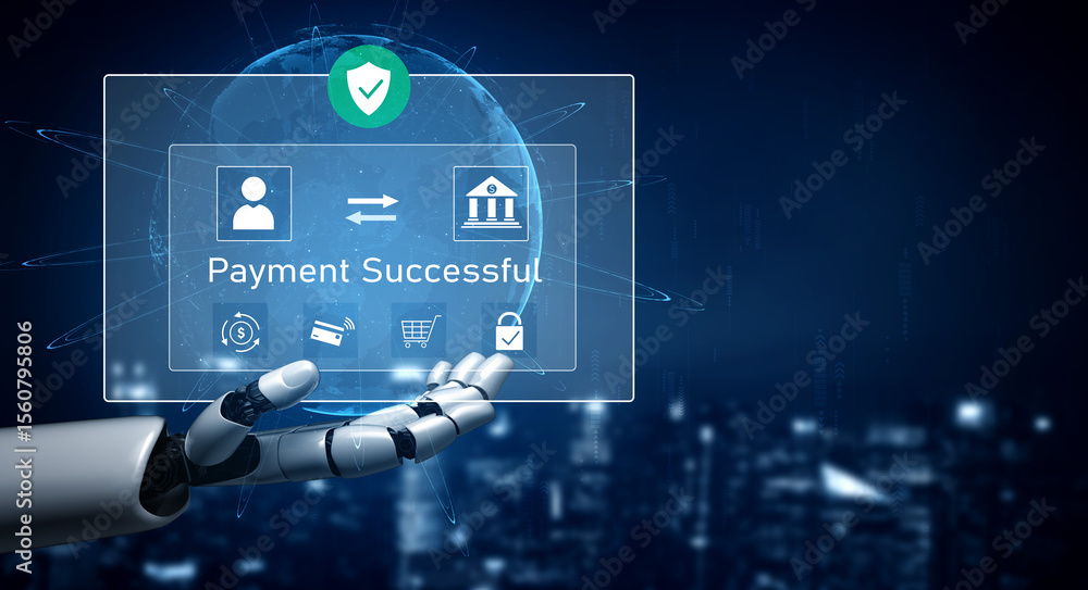 Poster ai confirms secure payment transaction, verifying user identity, processing order, and authorizing c