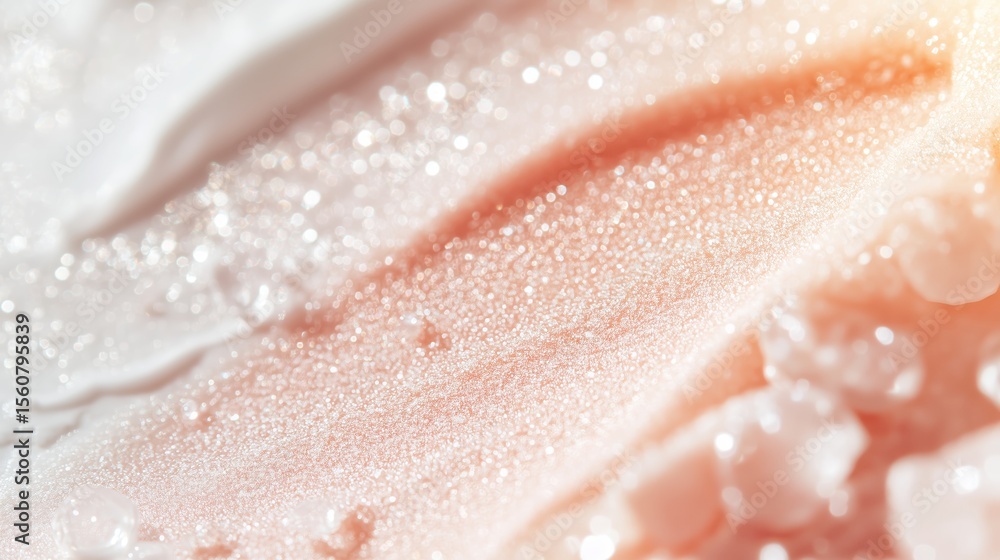 Poster delicate texture of pink salt and moisture creating a soft and luminous surface at a spa