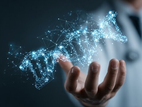 DNA, DNA helix, Double helix, DNA strand, Genetic code, Molecular biology, Genetics illustration, DNA structure, Science background, Biotechnology - Powered by Adobe