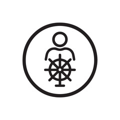 Driving User Outline Vector Icon - Control and Leadership Symbol
