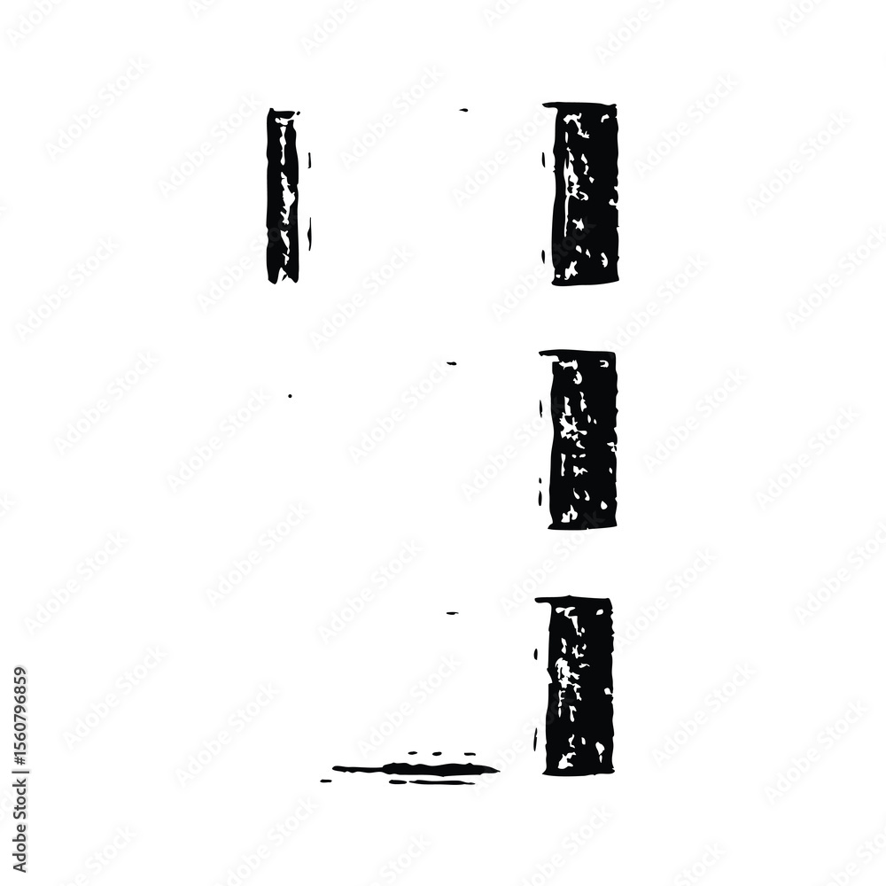 Poster abstract grunge number four digit black isolated on transparent background