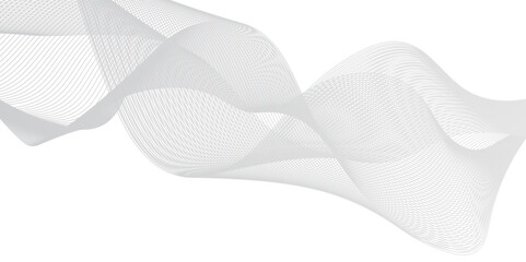 Flowing wave pattern gradient smooth curve shape isolated on transparent background. Technology , science lines flow and motion energy blend.	