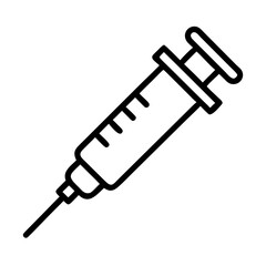 Syringe for Vaccination or Injection on Transparent Background