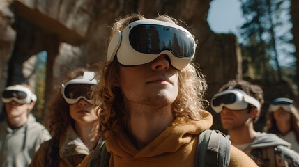 Inclusive Eyewear Collection in Vibrant Vacation Setting – Immersive Visual Celebrating Digital Wellness and Retro-Futuristic Recreation