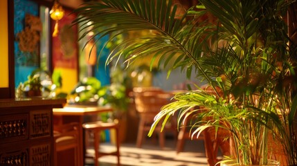 Fototapeta premium Cozy tropical cafe