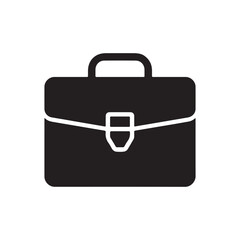 Solid Briefcase Icon Vector for Business, Office Work, Career, Job Search, Corporate Identity, and Professional Services Concepts