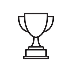 Simple Outline Trophy Icon Vector Illustration for Achievement, Award, Winner, and Success Concepts