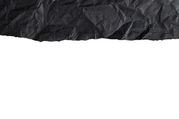 Torn black paper edge with crumpled texture
