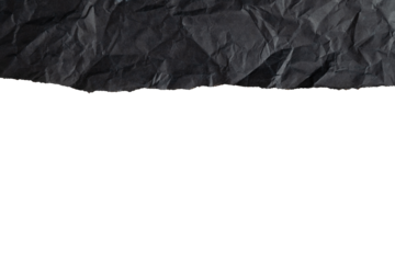 Torn black paper edge with crumpled texture
