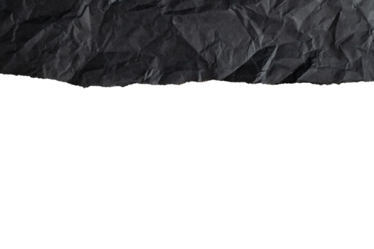 Torn black paper edge with crumpled texture
