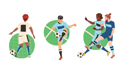 Dynamic Soccer Action Captivating Illustrations of Players in Exciting Motion Performance