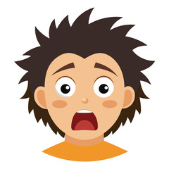 Fototapeta premium Frightened Face Vector Illustration ? Cartoon, Clipart and Line Art Design for Print and Digital Use.eps
