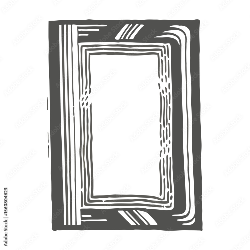 Aufkleber artistic decorative frame in hand drawn style with transparency for various design projects.