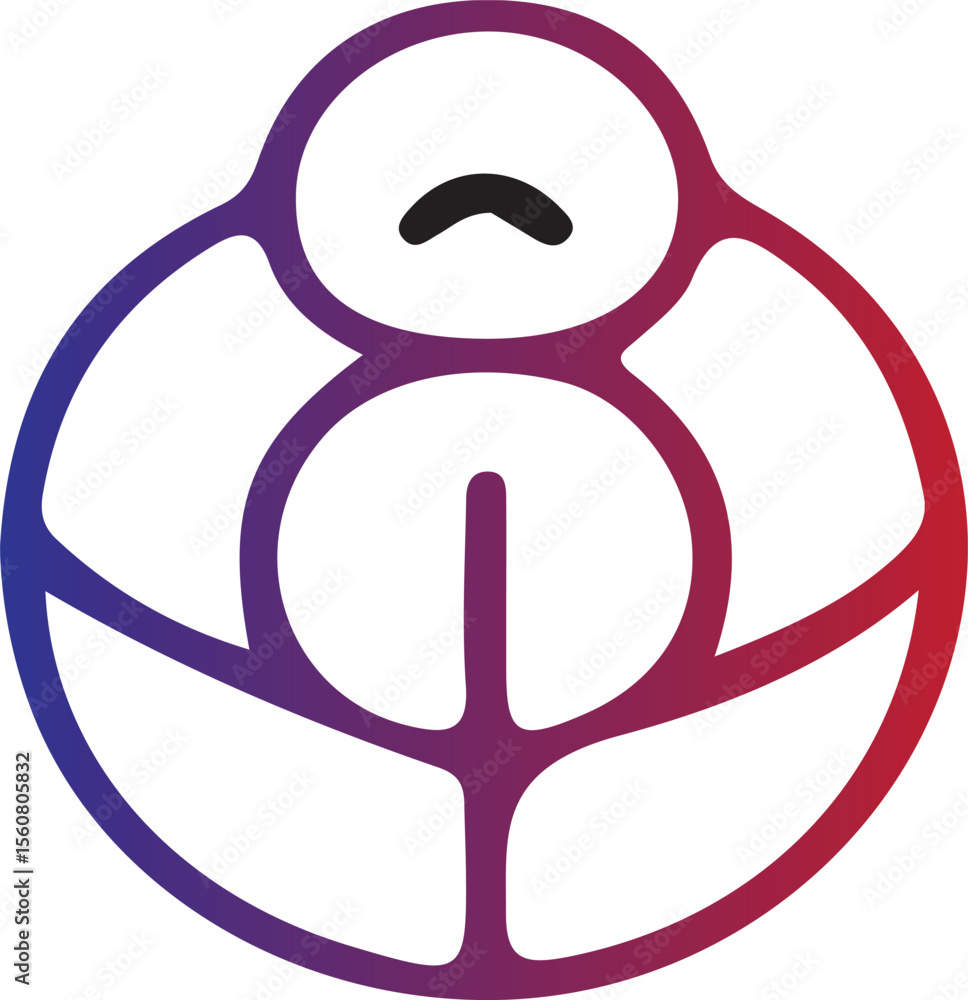 Poster abstract gradient logo design with a stylized figure in a circle shape