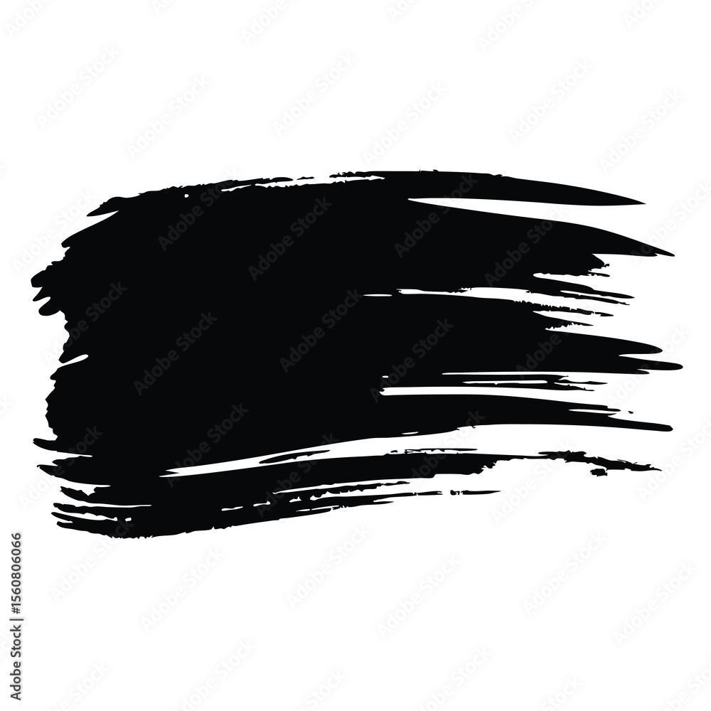 Poster black grunge brush stroke with transparency for abstract design elements