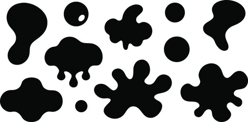 Cow spots pattern on various shapes sizes abstract design elements vector