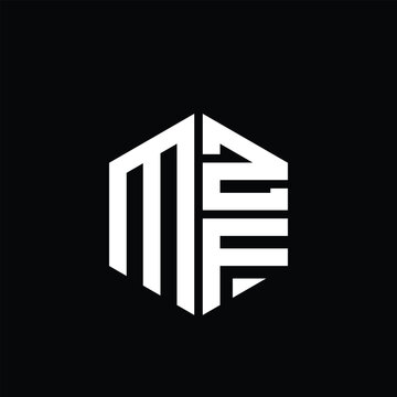 MZF logo MZF icon MZF monogram MZF letter minimalist Circle flat Unique modern abstract logo design.