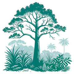 Set of vector trees design free online download.