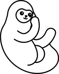 black and white cartoon illustration of a bear