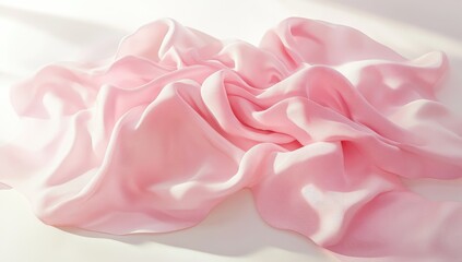 Fototapeta premium Soft, pale pink fabric draped in folds