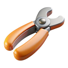 Orange handled pruning shears tool isolated on transparent background