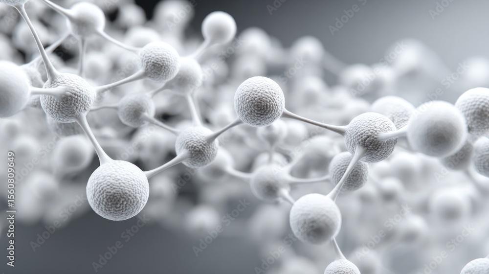 Aufkleber a detailed representation of a molecular structure reveals clusters of spheres connected by bonds. t