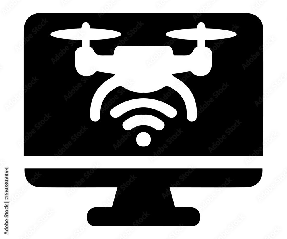 Aufkleber wifi icon symbol flat vector illustration of a computer monitor icon with shadow, ideal for web, bus