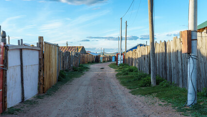 Mongolia. Small Town lonely Street