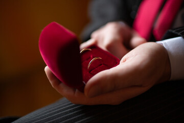 Groom Holding Wedding Rings Before Ceremony