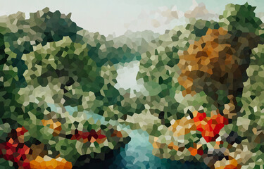 Abstract landscape with blurred background