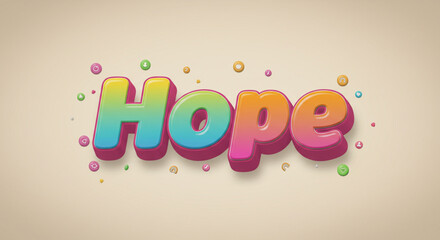 Vibrant Rainbow Hope Text Effect Colorful 3D Typography Design
