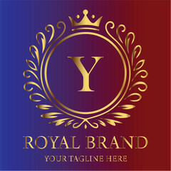 Golden anniversary label vector illustration with ribbon, perfect for celebration card design or holiday banner LOGO Y