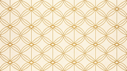 Fototapeta premium Luxury Seamless Grid Pattern with Gold Lines on Cream 