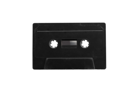 Vintage cassette. Single vintage or old retro cassette tape isolated on white. Suitable for marketing or business purposes. PNG file