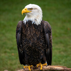 Obraz premium Majestic Bald Eagle Perched on a Branch