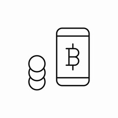 crypto phone wallet icon sign vector