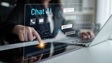 AI chatbot interface facilitates communication, chatbot, and AI interaction for automated user...