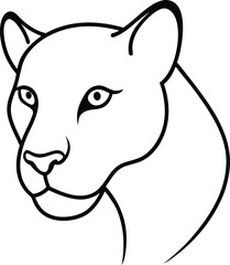 vector illustration of a cartoon face of a white tiger