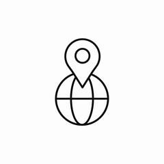 globe location pin icon sign vector